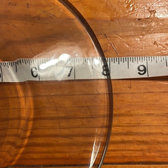 Set of EIGHT 8” heavyweight 1/4” thick curved edge glass salad dessert plates - Picture 14 of 15